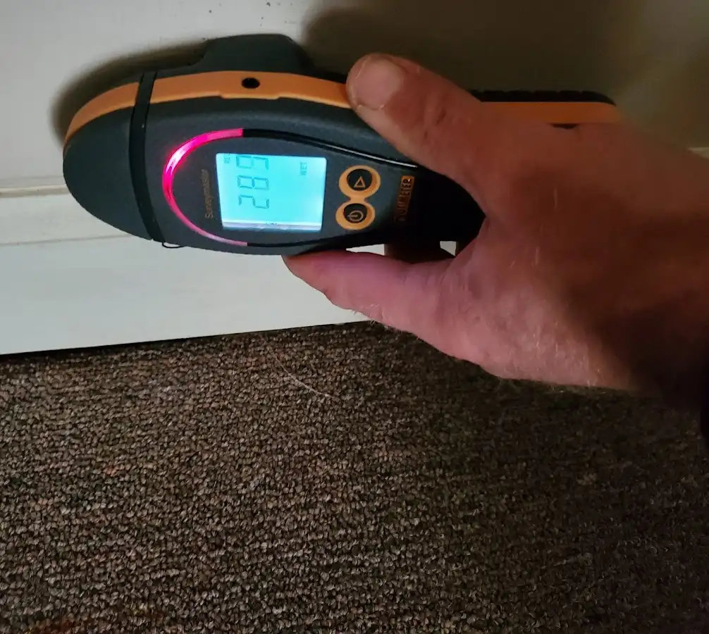Moisture detection at baseboard during Sewage Cleanup & Sanitation in Airmont